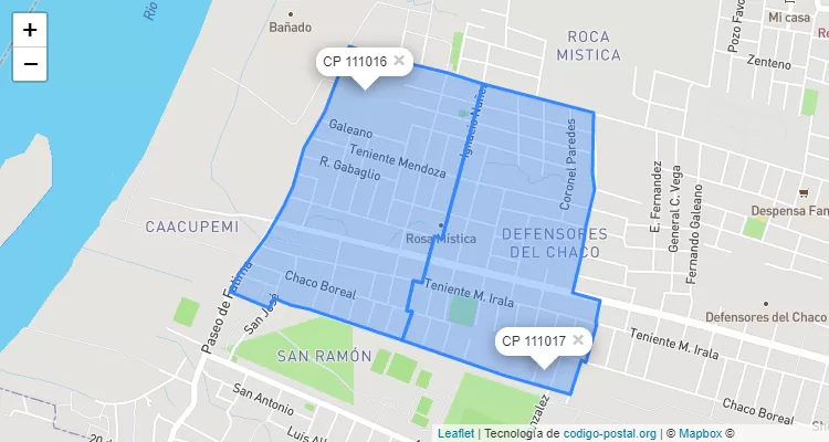 Código Postal Rosa Mística, Mariano Roque Alonso - Central