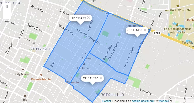 Capellanía, San Lorenzo - Central ZIP Code