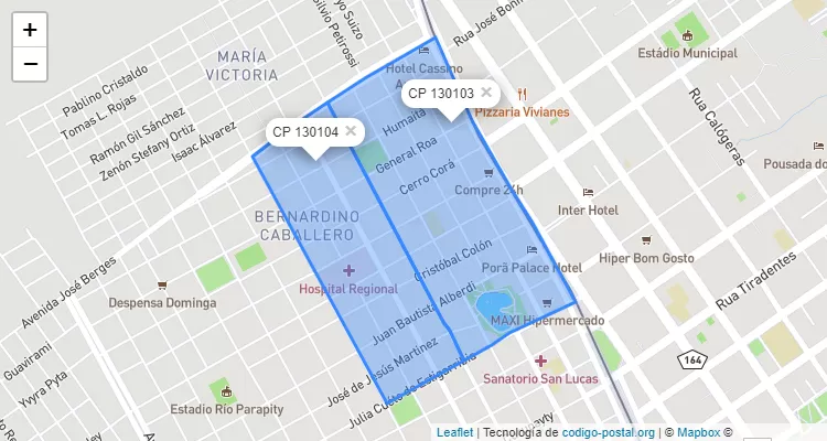 Código Postal Mariscal Estigarribia, Pedro Juan Caballero - Amambay