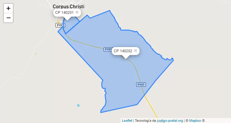 Código Postal San Roque, Corpus Christi - Canindeyú