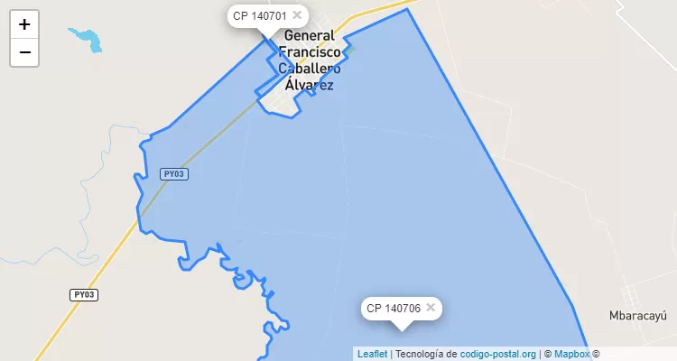 Código Postal Colonia San Luis, Francisco Caballero Alvarez - Canindeyú