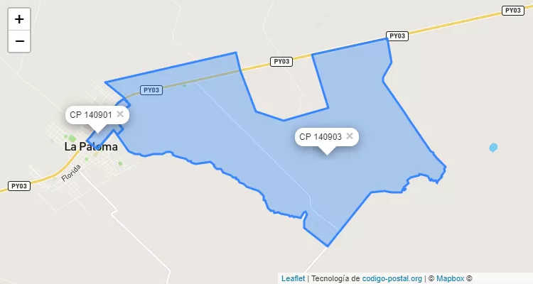 Código Postal San Blas, La Paloma del Espíritu Santo - Canindeyú