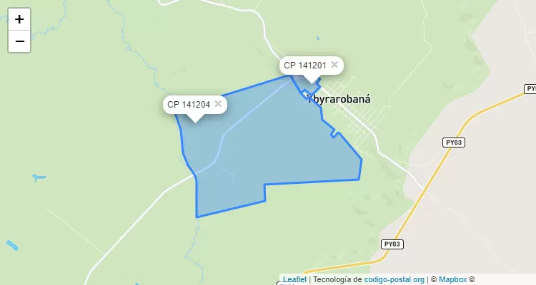 Código Postal San Miguel, Ybyrarobaná - Canindeyú
