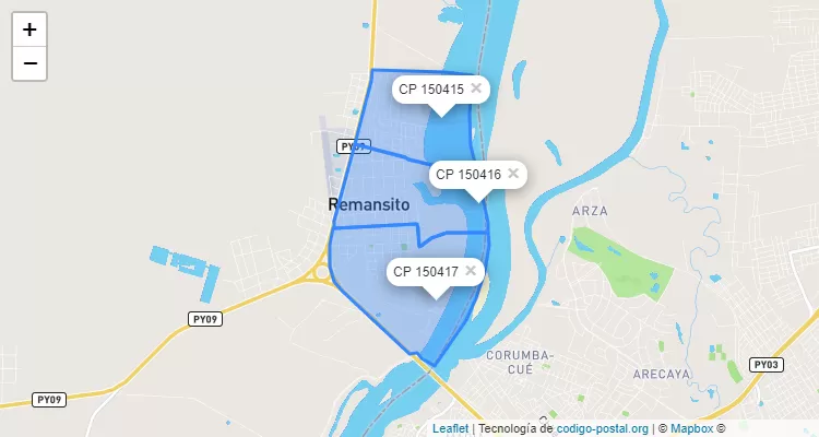 Código Postal Remansito Sub-Urbano, Villa Hayes - Presidente Hayes