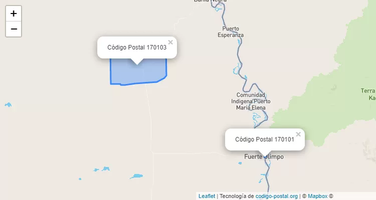 Código Postal María Auxiliadora, Fuerte Olimpo - Alto Paraguay